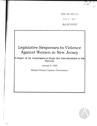 Legislative Responses to Violence Against Women in New Jersey