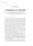 REPLY of Dr. KATHARINE BUSHNELL and Mrs. ELIZABETH ANDREW