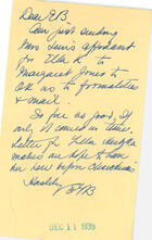 Letter from Emily Balch to Ellen Brinton, December 11, 1939