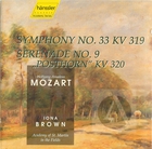 Mozart: Symphony No. 33; Serenade No. 9 