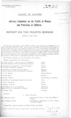 Report on the Fourth Session: Advisory Committee on the Traffic in Women and Protection of Children, Geneva, May 1925