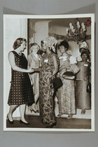 Mrs. Nelson Rockefeller and Zelia Ruebhausen Greet African Women at Fashion Show Luncheon