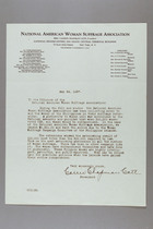 Letter from Carrie Chapman Catt to Officers of NAWSA, May 24, 1937