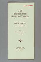The International Road to Equality: An Address by Doris Stevens Before the Institute of Public Affairs, University of Virginia, 5 July 1934