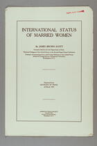 The International Status of Married Women, Reprinted from ADVOCATE OF PEACE