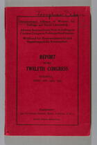 Report of the Twelfth Congress, Istanbul, 18-24 April, 1935