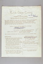 Flyer announcement for a Lecture by Ruth Gage Colby, 19 May 1970(?)