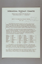 Report of the International Hospitality Committee, 1956-1957