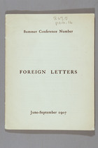 Foreign Letters, Summer Conference Number, June -September 1907