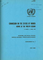 Report of the Twelfth Session of the Commission on the Status of Women