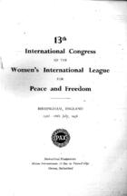 13th International Congress of the Women's International League for Peace and Freedom, Birmingham, England, 23rd - 28th July, 1956