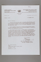 Letter from Nafis Sadik to Mildred Persinger, November 14, 1978