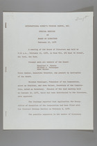 Draft Minutes, International Women's Tribune Centre, Inc.: Special Meeting of Board of Directors, February 15, 1978