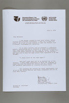 Letter from Helvi Sipila to Mildred Persinger, July 2, 1975