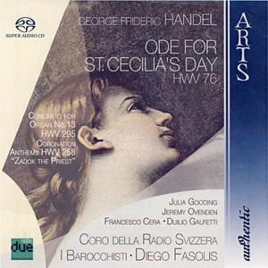 George Frideric Handel: Ode for St. Cecilia’s Day HWV 76, Concerto for Organ No. 13 HWV 295, Coronation Anthems HWV 258 “Zadok the Priest”
