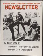 Wilcox Collection of Contemporary Political Movements, Volume 1, Issue 13, Bring the Troops Home Now Newsletter, Vol. 1, no. 13