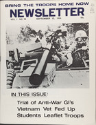 Wilcox Collection of Contemporary Political Movements, Volume 1, Issue 14, Bring the Troops Home Now Newsletter, Vol. 1, no. 14