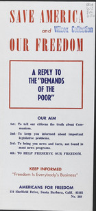 A Reply to the Demands of the Poor