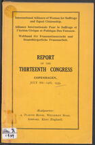 Report of the 13th Congress, IAW