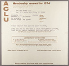 Membership Renewal for 1974
