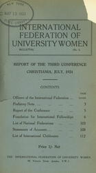 Report of the Third Conference, Christiania, July, 1924