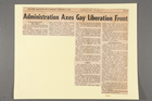 Administration Axes Gay Liberation Front