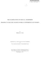 The Elimination of Sexual Apartheid: Prospects for the Fourth World Conference On Women: Issue papers on world conferences, no. 5