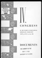 IVth Congress of the Women's International Democratic Federation, Vienna, 1-5 June 1958: Documents