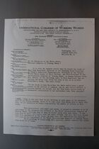Bulletin No. 8, To the Delgates to the First International Congress of Working Women, 25 January 1921