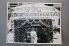 Welcome Banner and Queen of Tonga, Salote Tupou, at the Tenth Conference of the Pan Pacific and Southeast Asia Women's Association, August 1964