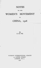 Notes on the Women's Movement in China, 1928