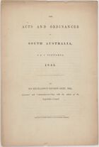The Acts and Ordinances of South Australia, 8 & 9 Victoria, 1845