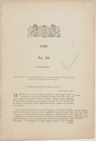 1846 - No. 10: Ordinance Enacted by the Governor of South Australia, with the advice and consent of the Legislative Council thereof, To Encourage the Fencing of Land