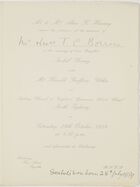 Wedding invitation to Mr. & Mrs. T.C. Borrow to the wedding of Isabel Young Harvey with Mr. Harold Geoffrey Uther