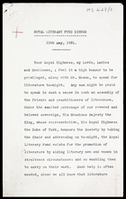 Address given by J.G. Frazer on the occasion of the Royal Literary Fund Dinner, 11 May 1931