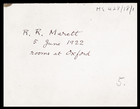 1 envelope to R.R. Marett, 5 June 1922