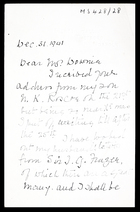 Agnes K. Roscoe to RAD, 31 Dec 1941
