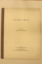 The Negro in Detroit, Section 4: Thrift and Business