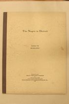 The Negro in Detroit, Section 7: Recreation