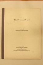The Negro in Detroit, Section 11: Community Organization