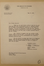 David C. Mearns to William Scarlett, May 27, 1965