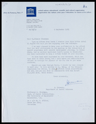 Letter from A. Hermann, Dept. of Social Sciences, UNESCO, to MG, 9 Sep. 1963