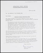 Letter from Basil Wheeler, Secretary, IAI, to All members of the governing body, 19 July 1974