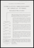 Cumulative bibliography of African studies: flyer