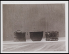 3 bowl shaped metal vases