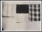 4 textile pieces, 2 woven in stripes, 1 check, 1 solid colour