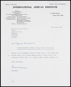 Letter from Basil Wheeler, Secretary, IAI, to MG, 28 Mar. 1973