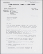 Letter from CDF to Jaap van Velsen, University of Zambia, 11 Apr. 1973