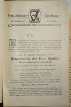 Magnus Hirschfeld Scrapbook: Renaissance des Eros Uranios