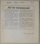 Aid for Transsexuals and The Diagnosis and Treatment of Transvestites and Transsexuals
